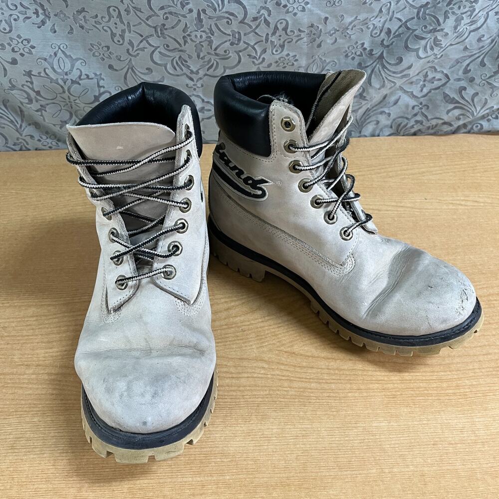 Timberland Boots Mens Size 9 Ankle Bootie Beige Leather Lace Up Casual 22943M